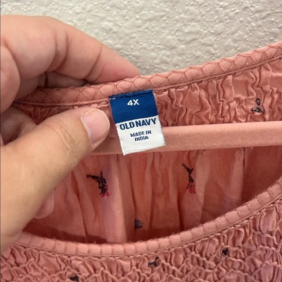Old Navy Pink Embroidered Blouse - Picture 2 of 4